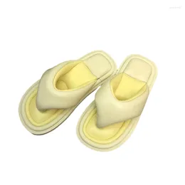 Slippers 2023 Summer Women's Flip Flops Leather Design Round Head Flat Fashion Casual Shoes Slip On Ladies Sandals