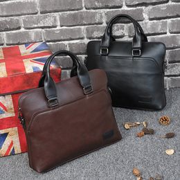 Laptop Bags Business office Briefcase Men Brand Leather Tote Computer bag male Vintage Handbag Leisure Large Shoulder Brown 230828