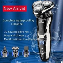 Shaver New shaver 1168 LCD digital display full body water washing hair cutting nose hair shaving three in one electric shaver HKD230829