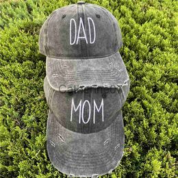 Stingy Brim Hats Couples Embroidery Dad Mom Baseball Caps For Men Women Fashion Black Washed Denim Snapback Cap Hip Hop Dad Hats Unisex Gorras J230829