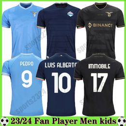 23 24 Lazio soccer jersey 2023 2024 Lazio anniversary football shirt PEDRO Black LUIS ALBERTO IMMOBILE SERGEJ Men LAZ kits Uniform maillot maglia da calcio