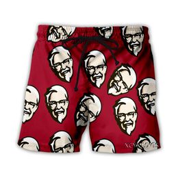 Hip Hop Sportwear Punk Casual Loose Track Pants Autumn Men Cool Print KFC 3d Shorts S-7XL 006