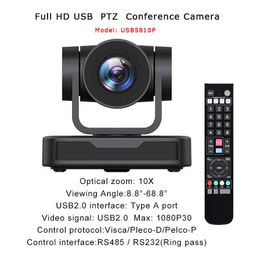 PTZ 10X Optical Zoom USB Video Conference Camera Full HD 1080P Broadcast Webcam for Meeting Live Streaming Church HKD230825 HKD230828 HKD230828