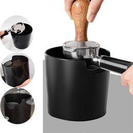 Coffee Philtres Powder Residue Box Black Deep Bowl Nonslip Detachable Knock Bar Machine Grounds Bucket Grind Trash Bin 230829