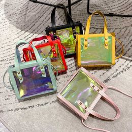 Shoulder Bags Laser Jelly Transparent PVC Shoulder Bag Summer Fashion Girl Casual Wallet HandDesigner Bag Mini Cross Body Messenger Bag caitlin_fashion_bags