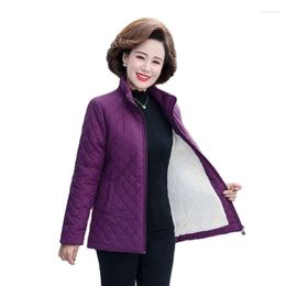 Women's Trench Coats 2023 Fashion Middle-Aged Elderly Mother Thick Add Velvet Autumn And Winter Keep Warm Coat Cotton-Padded Jacket