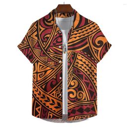 Men's Casual Shirts Fashion Hawaiian Shirt Ethnic Tribal Pattern 3D Printed Unisex Harajuku Street Leisure Sports Short Sleeve Top