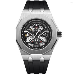 Wristwatches Luxury Skeleton Watch Automatic Men Mechanical 42mm Sports Watches Stainless Steel Waterproof Clock TIMEMATRIX 2023