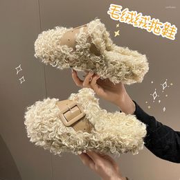 Slippers Winter Women's 2023 Korean Outdoor Fashion Plush Platform Indoor