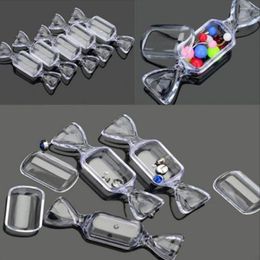 Storage Bottles 10Pcs Small Pocket Transparent Candy Shape Box Plastic Year Gifts Container High Quality Cute Engagement Ring Case