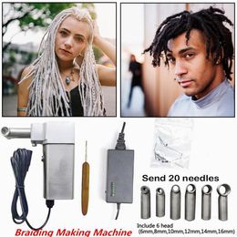 Connettori Spina UE Mini Deadlocs portatile portatile Macchina per intrecciare l'uncinetto per capelli Dreadlocks fai da te facili e veloci y230828