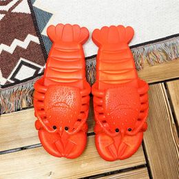 Slippers Funny Man Footwear Family Shoes Woman Sandals Plus Size 36-47 Summer Beach Boys Unisex Lobster 2023