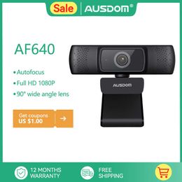 AUSDOM AF640 Full HD 1080P Webcam Auto Focus with Noise Cancelling Microphone Web Camera For Windows Mac HKD230825 HKD230828 HKD230828 HKD230828