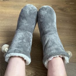 Slippers Women Home Shoes House Cotton Middle Boots For With Heel Comfortable Lace-Up Cute