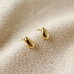 Stud Earrings Silver Plated Geometric Oval Water Drop Women's Simple Fashion Smooth Temperament Elegant Jewellery