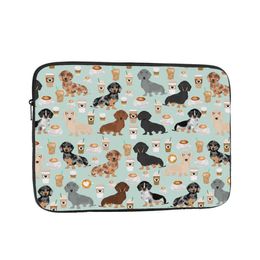 Shockproof Case 12 13 15 17 Inch Dachshund Dogs Coffee Laptop Sleeve Case Animal Notebook Bag Case HKD230828