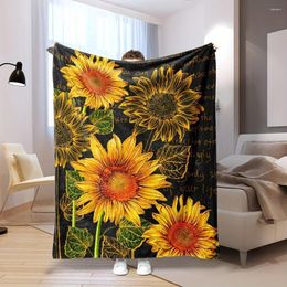 Blankets 1pc Soft And Warm Sunflower Blanket - Perfect Gift For Women Ideal Travel Bed Sofa Living Room Decoration