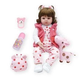 Dolls 48/60CM Baby Reborn Doll Toys For Girls Sleeping Accompany Doll Realistic Lifelike Soft Toddler Bebe Birthday Present Gifts 230829