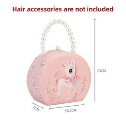 Boxes Mosodo Girls Unicorn Jewellery Organiser Case Pearl Handbag Hair Accessories Storage Boxes Rings Display Stand with Mirror Gifts