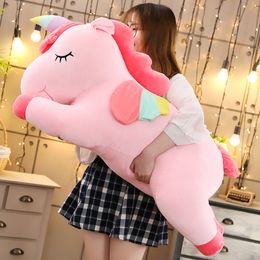 Plush Dolls 25-100cmKawaii Giant Unicorn Plush Toy Soft Stuffed Unicorn Soft Dolls Animal Horse Toys For Children Girl Pillow Birthday Gifts 230828