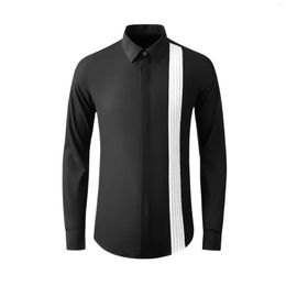 Men's Casual Shirts High Quality Luxury Jewellery Fashion Patchwork Long-Sleeved Shirt Long Sleeve Shirtgood