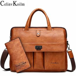 Laptop Bags CLEINV KOILM Business Travel Handbag office Male Bag For A4 Files Man Briefcase Big Size 14 inches Tote bag 230828