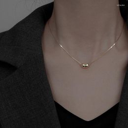 Pendant Necklaces French Romantic Necklace Women Korean Acacia Bean Jewellery Collarbone Chain Simple Choker Minimalist Neck Ornament