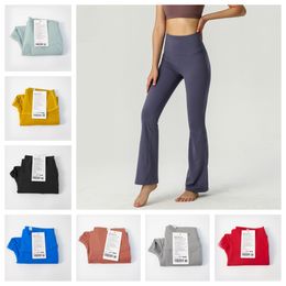 flared pants designer yoga pants women long pants LL womens high waisted slim show leg length cardigan long pants summer yoga fitness bottom pants C lift hip elastic s5