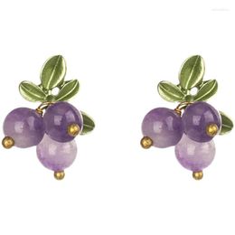 Stud Earrings Creative Small Purple Grape Cute Green Fruit Earring For Woman Accessories