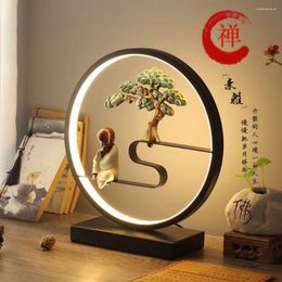 Table Lamps Lamp Study Bedroom Nightstand Dormitory Eye Protection Creative Night Light Zen Retro Living Room Decoration