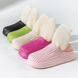 Slippers 2023 Women Thick Soled EVA All-Around Waterproof Plush Cotton For Outdoor Wear Autumn Winter Indoor