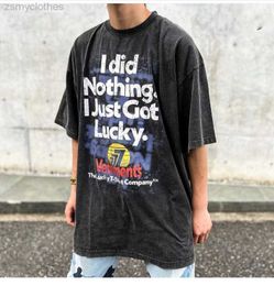 Men's T-Shirts Good Quality 2023ss Vetements Fashion T-shirt Men Back Sleeve Gothic Font Vetements Women T Shirt Top Tees