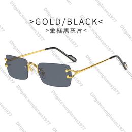 New style card family personalized frameless Sunglasses Street Photo Show sunglasses Fashion men's and women'sE2JR