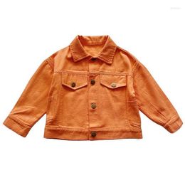 Jackets 2023 Fashion Girl Boy Candy Colour Denim Jacket Spring Autumn Kids Cardigan Coat Clothes