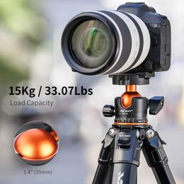 K F CONCEPT 70inch Camera Tripod Aluminium Alloy 15kg Load Capacity Travel Tripod with Carrying Bag for DSLR Cameras Camcorder