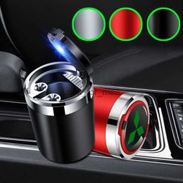 Luminous Car Interior Cigarette Cup Ashtray Holder for Mitsubishi Lancer ASX L200 Pajero Outlander Eclipse Mirage Accessories HKD230828