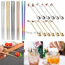 1 Pair Stainless Steel Chopsticks Metal Chop Sticks Tableware Silver Gold Multicolor Wedding Party Festival Supplies HKD230829