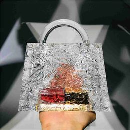 Bags Clear Acrylic Box Evening Bag Women 2020 Summer Top Handle Dinner Clutch Purses Ladies Transparent Crystal Handbag High Qualitystylishhandbagsstore