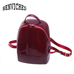 School Bags BENVICHED Fashion Women Cute Silicone Backpack Female Travel Girl Candy Bag Lady Waterproof jelly 230828