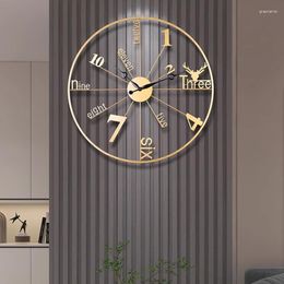 Wall Clocks Nordic Fashion Simple Restaurant Minimalist Watch Modern Luxury Large Art Mural Horloge Murale Room Decorations