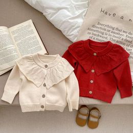 Jackets Autumn Baby Girls Knitting Coat Sweater Toddler Cardigans Born Knitwear Cardigan Long-sleeve Cotton Jacket Tops