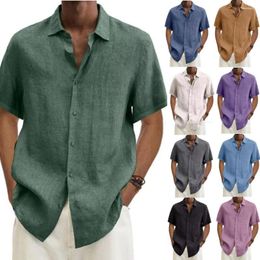 Men's Casual Shirts Summer Men Turn To Collar Short-sleeved Buttons Loose And Top Tops Of Oversized S-5XL