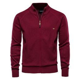 Mens Sweaters Men Cardigan Knitted Coat Autumn Thick Warm Casual Knitwear Spring Sweater Solid Color Zipper Jackets MY715 230829