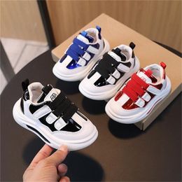 New Children's Sports Shoes 1-5 Year Old Children's Lacquer Leather Fashionable 2023 Spring and Autumn Boys and Girls Single Shoe