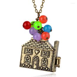 Pendant Necklaces Movie Jewelry Wholesale The Adventures Of Flying House Necklace Vintage Bronze Pendants For Women&Men Box Can Open