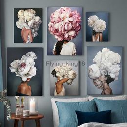 GATYZTORY 60X75cm Oil Painting By Numbers Flower and women DIY Paint by numbers On Canvas Home Decor Frameless Digital HKD230829