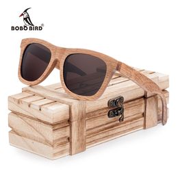 Sunglasses BOBO BIRD Polarised Men's Brand Mirror Eye Wear Women Handmade Original Wooden for Friends as Gifts Drop 230828