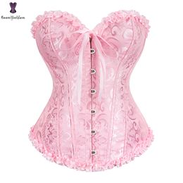 Waist Tummy Shaper Green Apricot Red Pink Steampunk Korset Women Lingeries Dance Wearing Costumes Floral Lace Boned Corsets And Bustiers #810 230828
