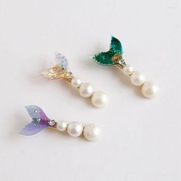 Hair Accessories 1PC Princess Super Fairy Fishtail Diamond Pearl Hairpin For Girls Women's Clips Grips