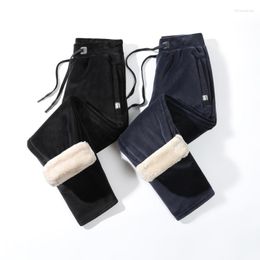 Men's Pants Winter Lambswool Warm Cotton Sweatpants Outdoor Leisure Thickened Jogging Drawstring High Quality Men 7Xl 8Xl